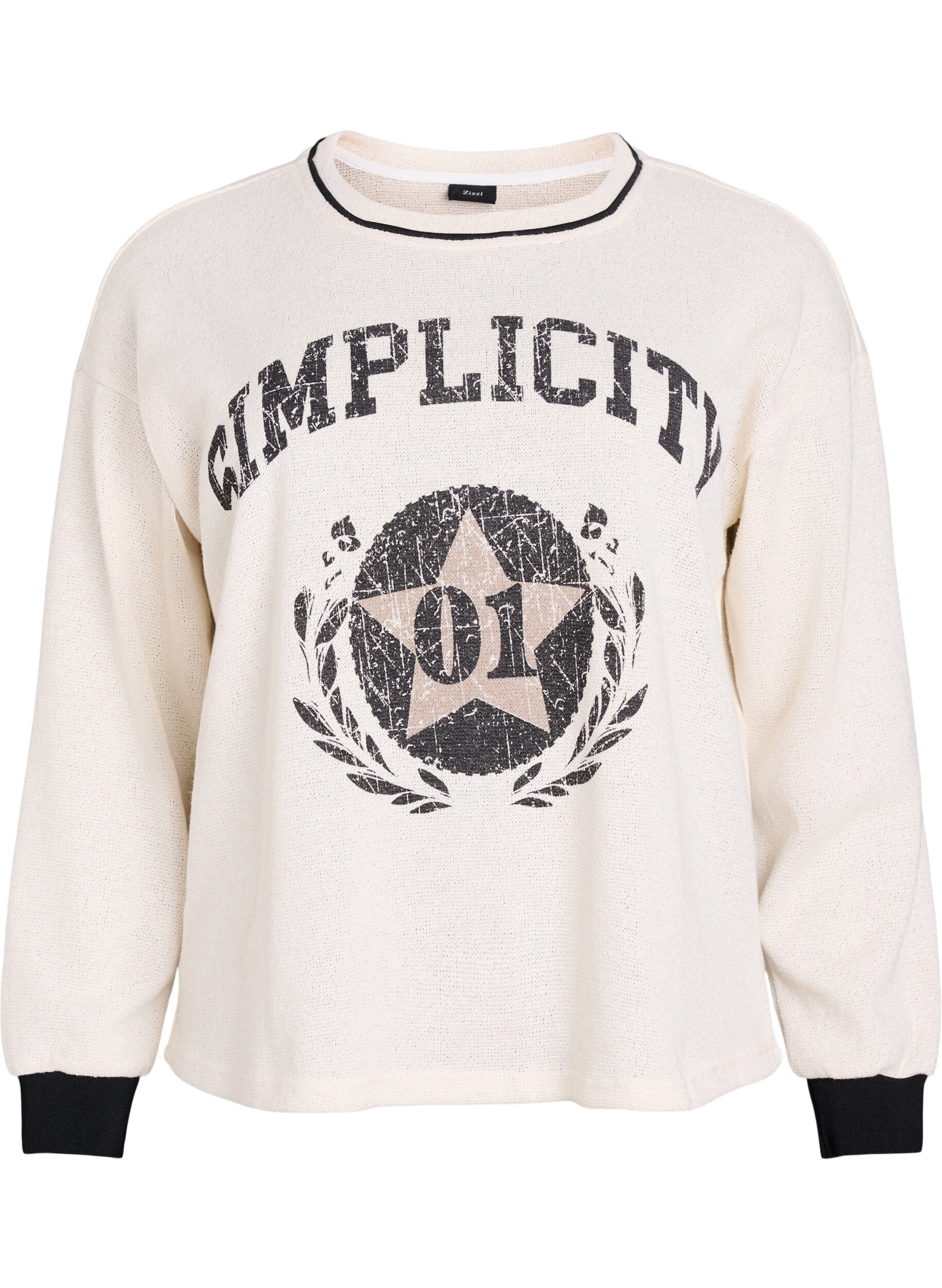 Sweatshirt in structured jersey with front print
