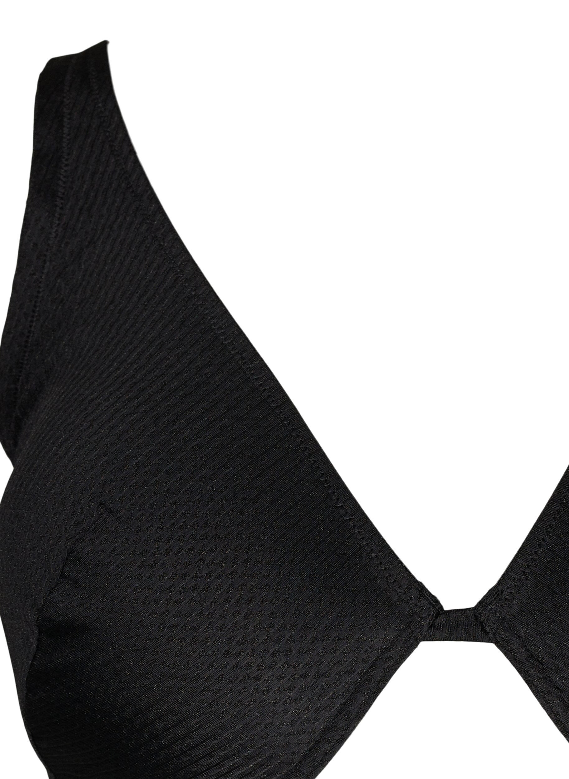 Zizzifashion Slightly textured underwire bra, Black, Packshot image number 2