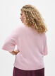 Loose knitted blouse with short sleeves, Rose, Model image number 2