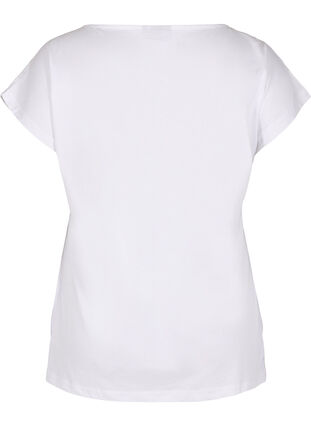 Organic cotton t-shirt with breast pocket, Bright White, Packshot image number 1