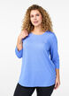 Workout top with 3/4 sleeves, Blue, Model image number 0