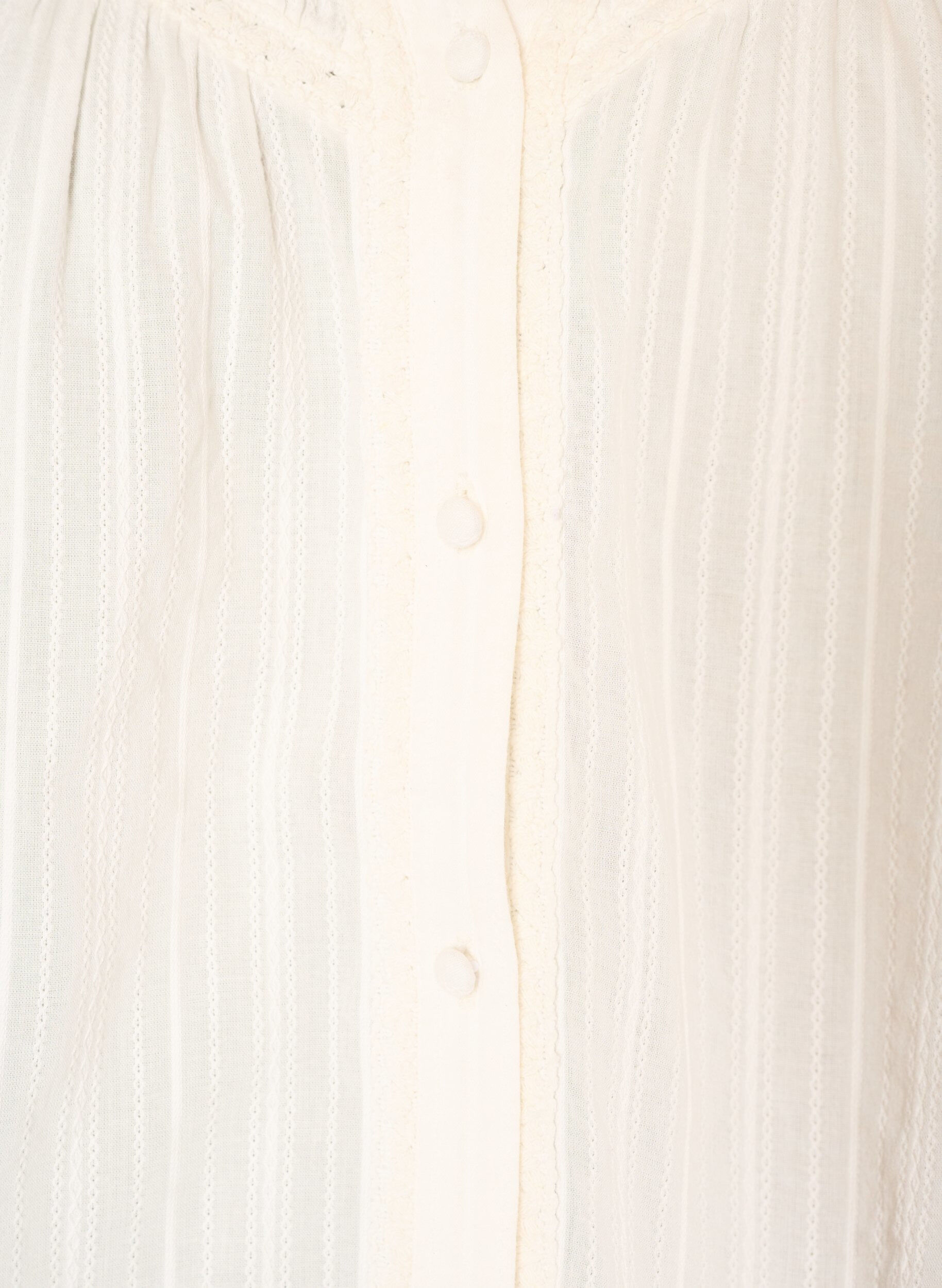 ZizzifashionCotton blouse with decorative bands, Vanilla, Packshot image number 2