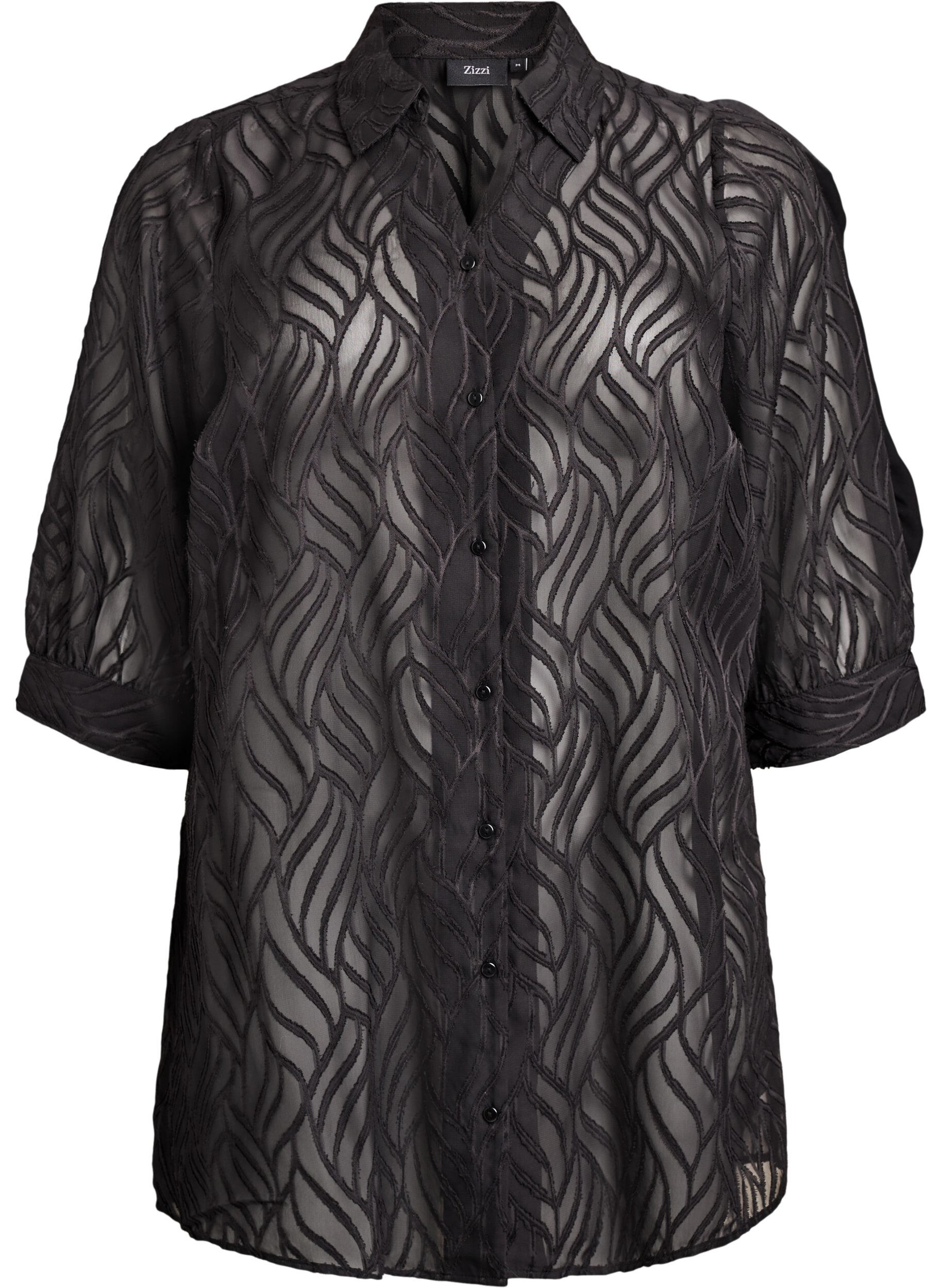 Chiffon tunic with textured pattern