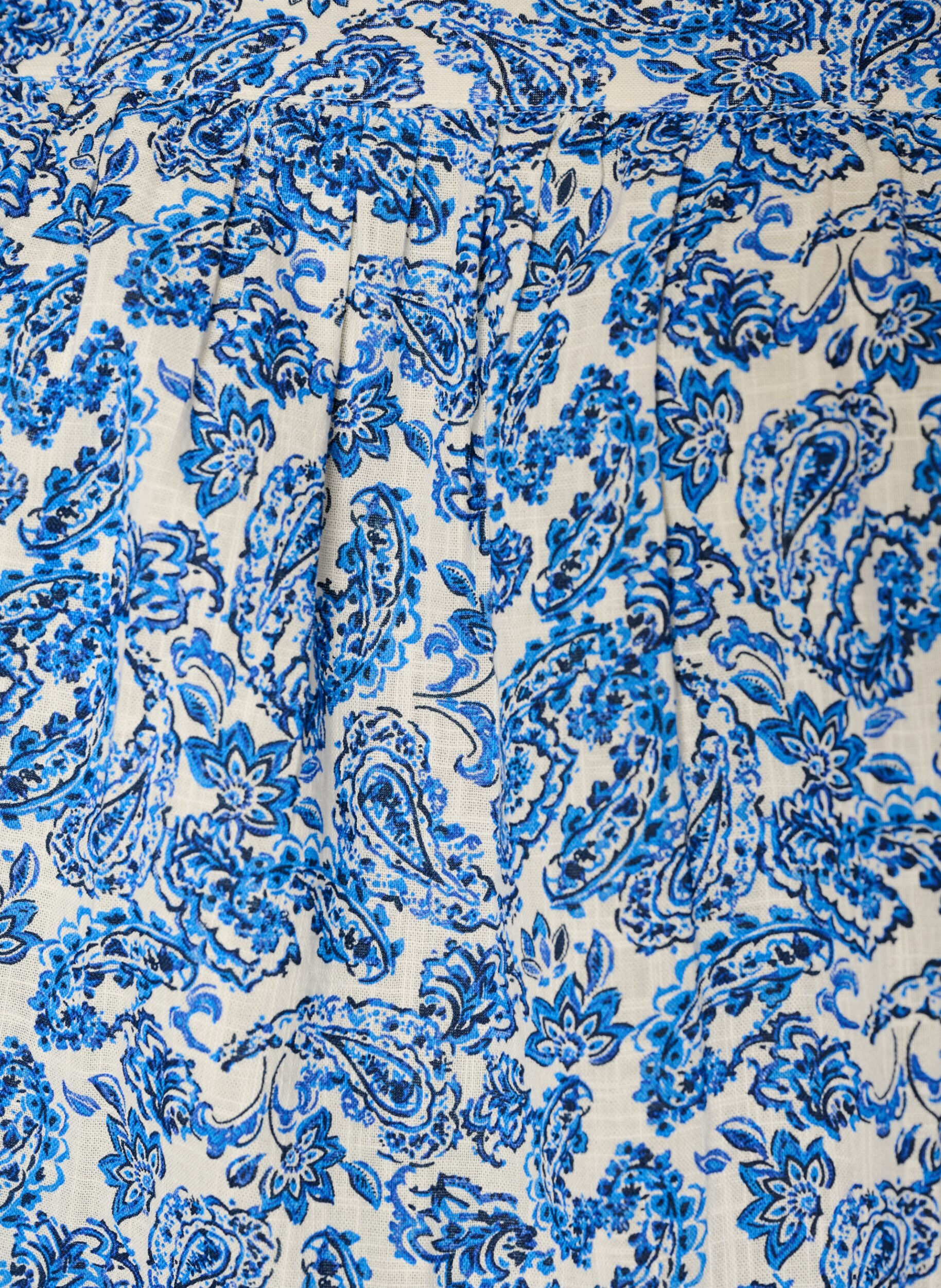 Zizzifashion Cotton blouse with a square neckline, Blue, Packshot image number 2
