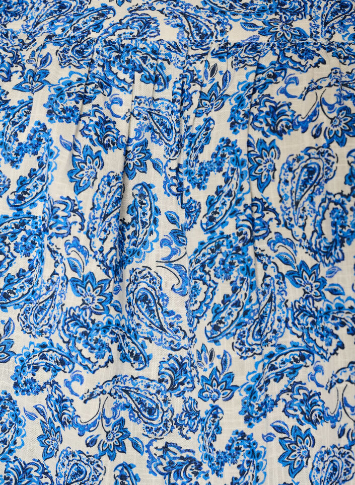 Cotton blouse with a square neckline, Blue, Packshot image number 2