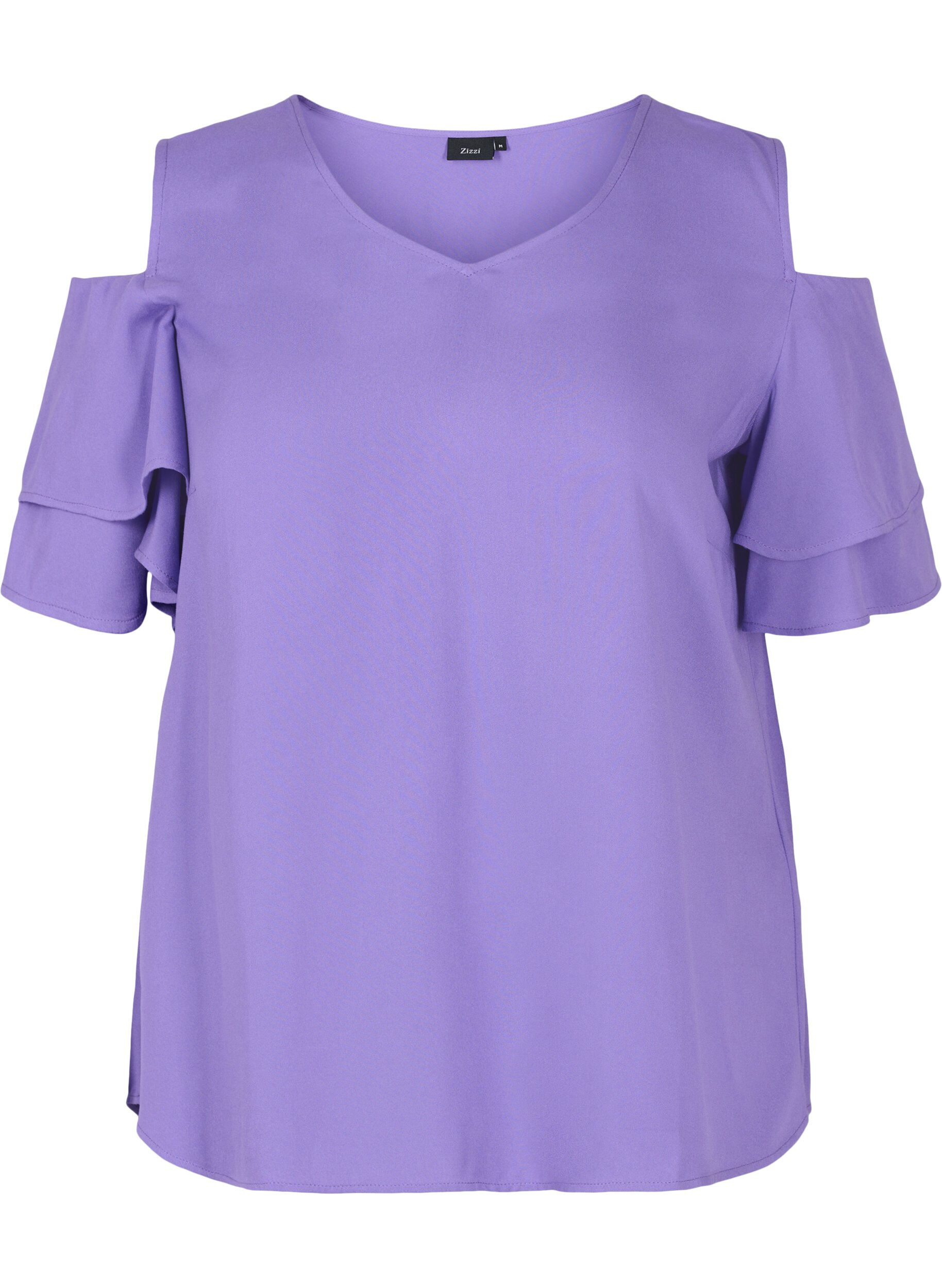 Zizzifashion Short sleeved blouse in viscose, Passion Flower, Packshot image number 0
