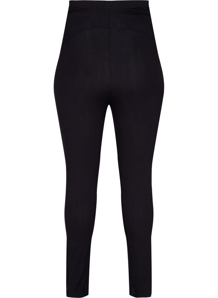 Pregnancy leggings in viscose with buttons, Black, Packshot image number 1