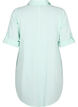 Short-sleeved cotton blend tunic with linen, Brook Green, Packshot image number 1