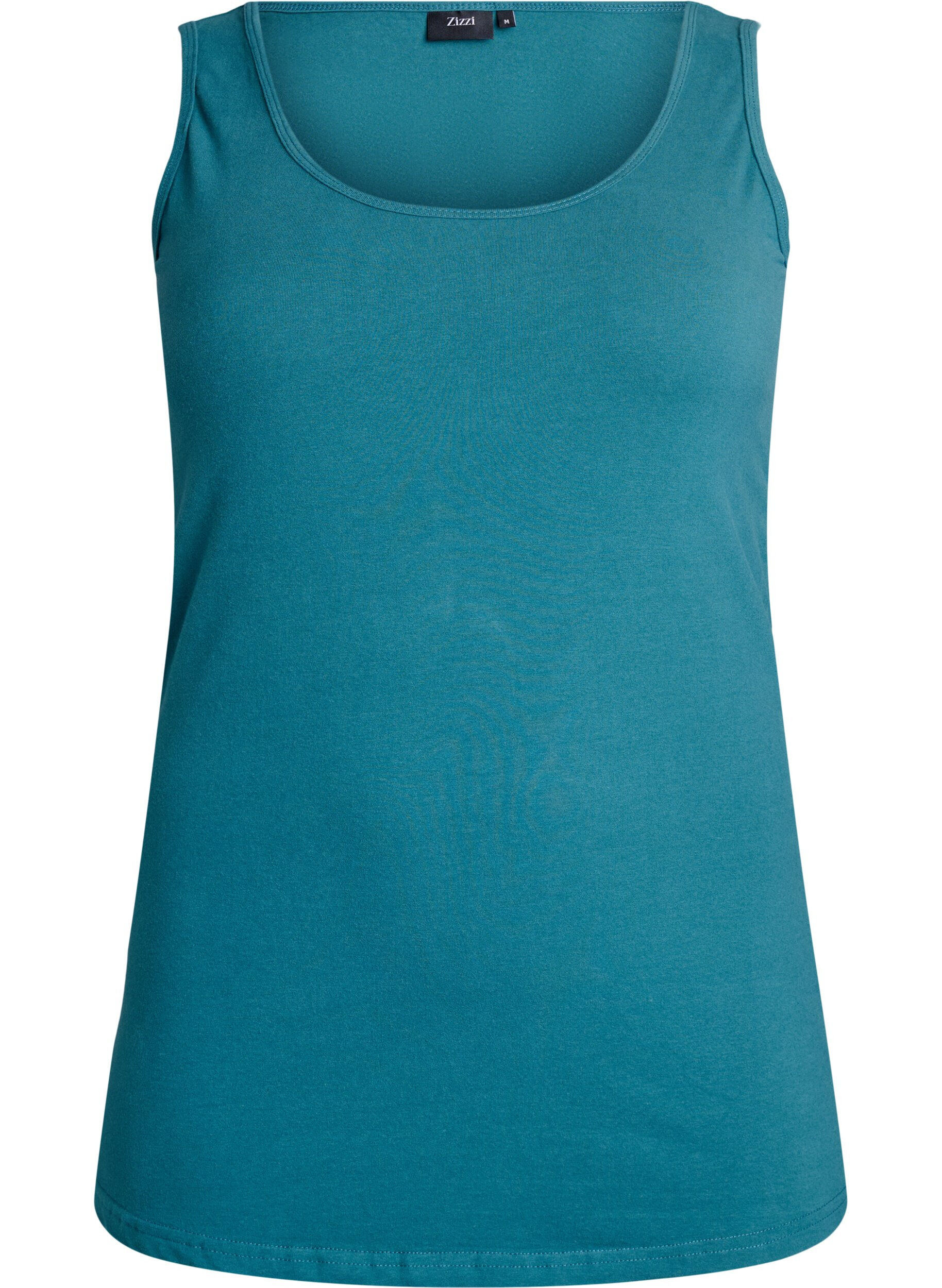 Zizzifashion Solid color basic top in cotton, Green, Packshot image number 0