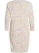 Dress with floral print and wavy texture, Beige, Packshot image number 1