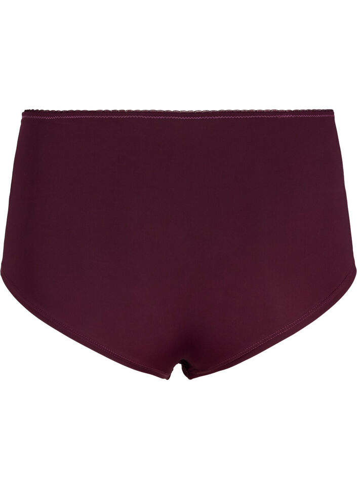 Microfibre panties with floral embroidery, Dark Bordeaux, Packshot image number 1