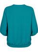 Blouse with smock and 3/4 sleeves, Deep Lake, Packshot image number 1
