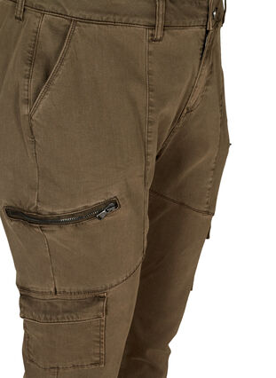 Cargo pants with zip details, Army green, Packshot image number 2
