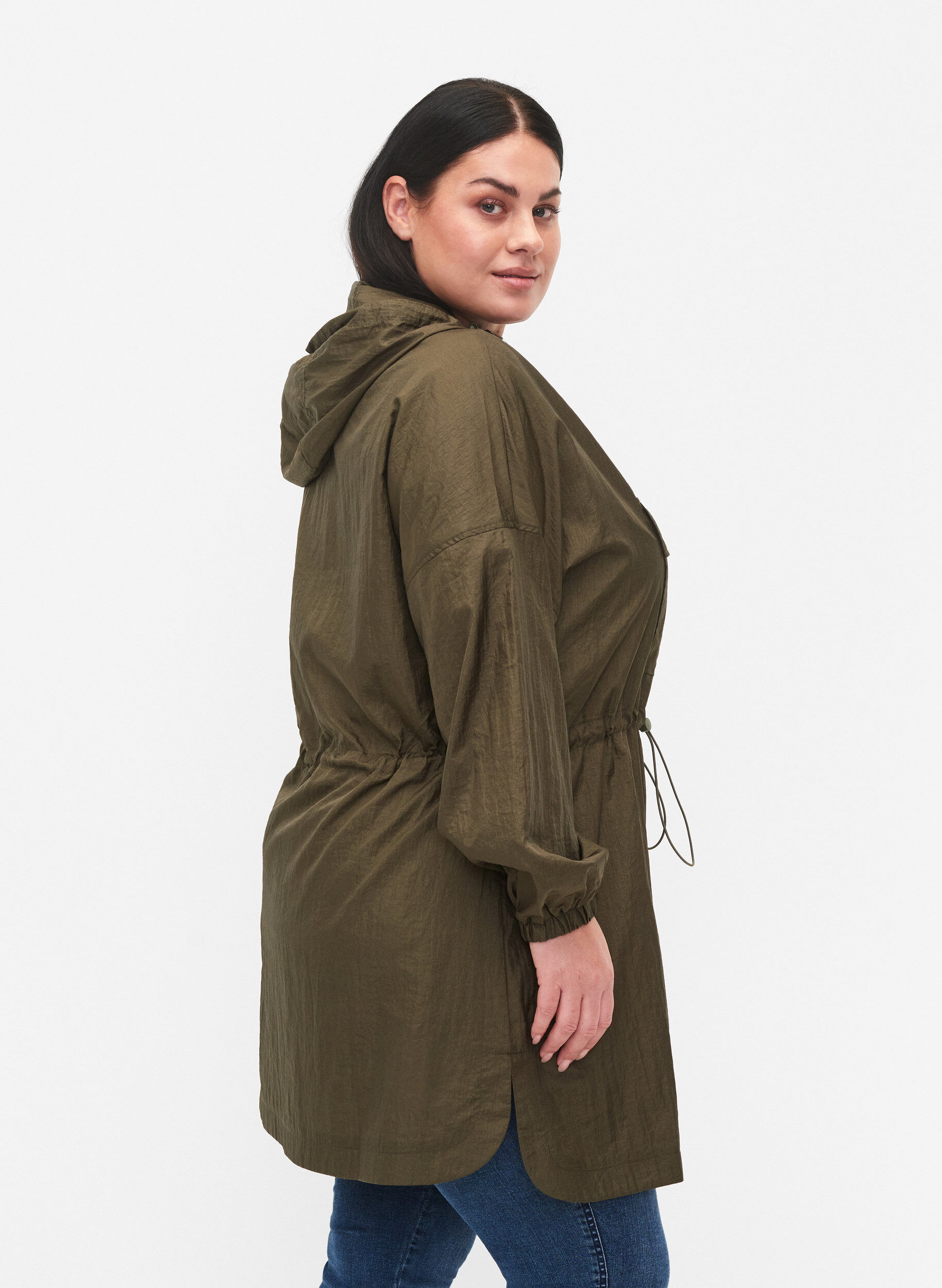 Zizzifashion Long anorak with hood and pocket, Grape Leaf, Model image number 1