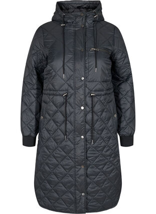 Quilted lightweight jacket with hood, Black, Packshot image number 0
