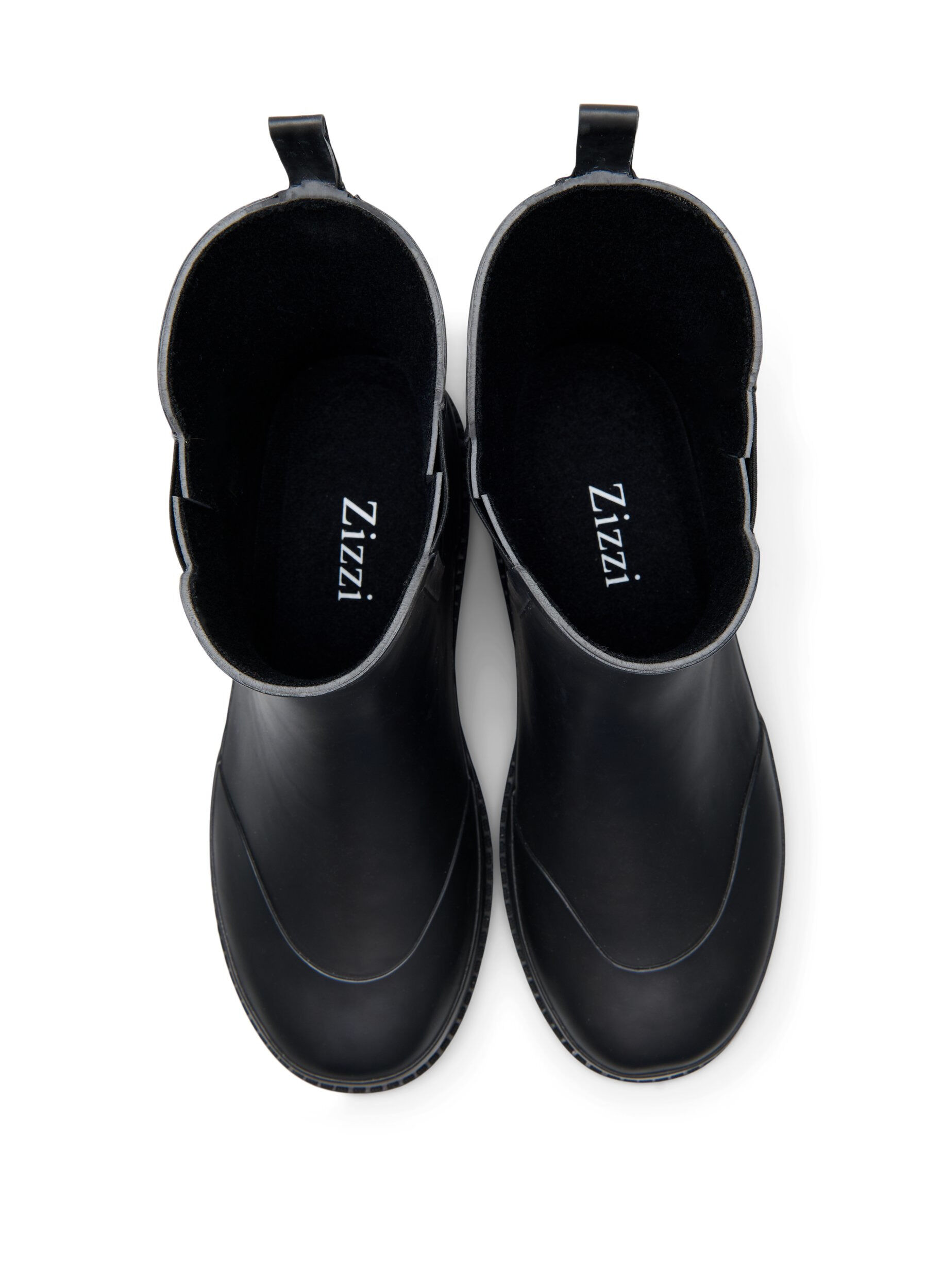Zizzifashion Short wide fit rubber boot, Black, Packshot image number 2