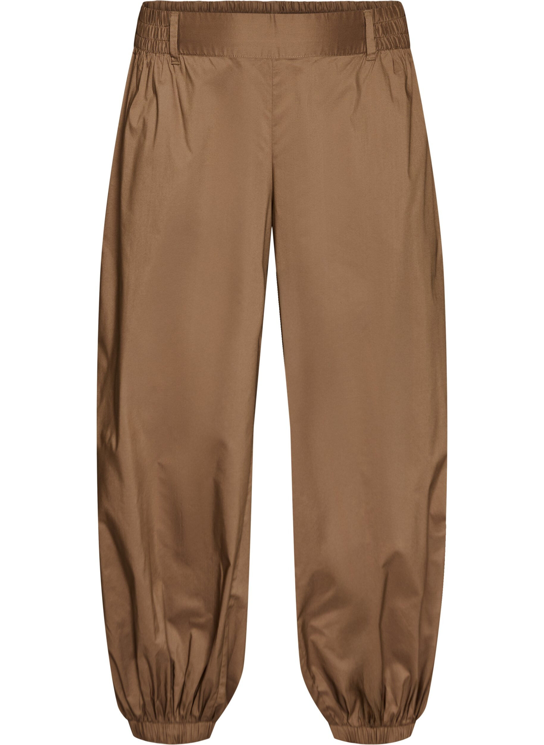 Zizzifashion High-waisted balloon trousers with an elasticated waistband, Brown, Packshot image number 0