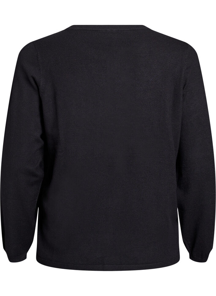 Cardigan with round buttons, Black, Packshot image number 1