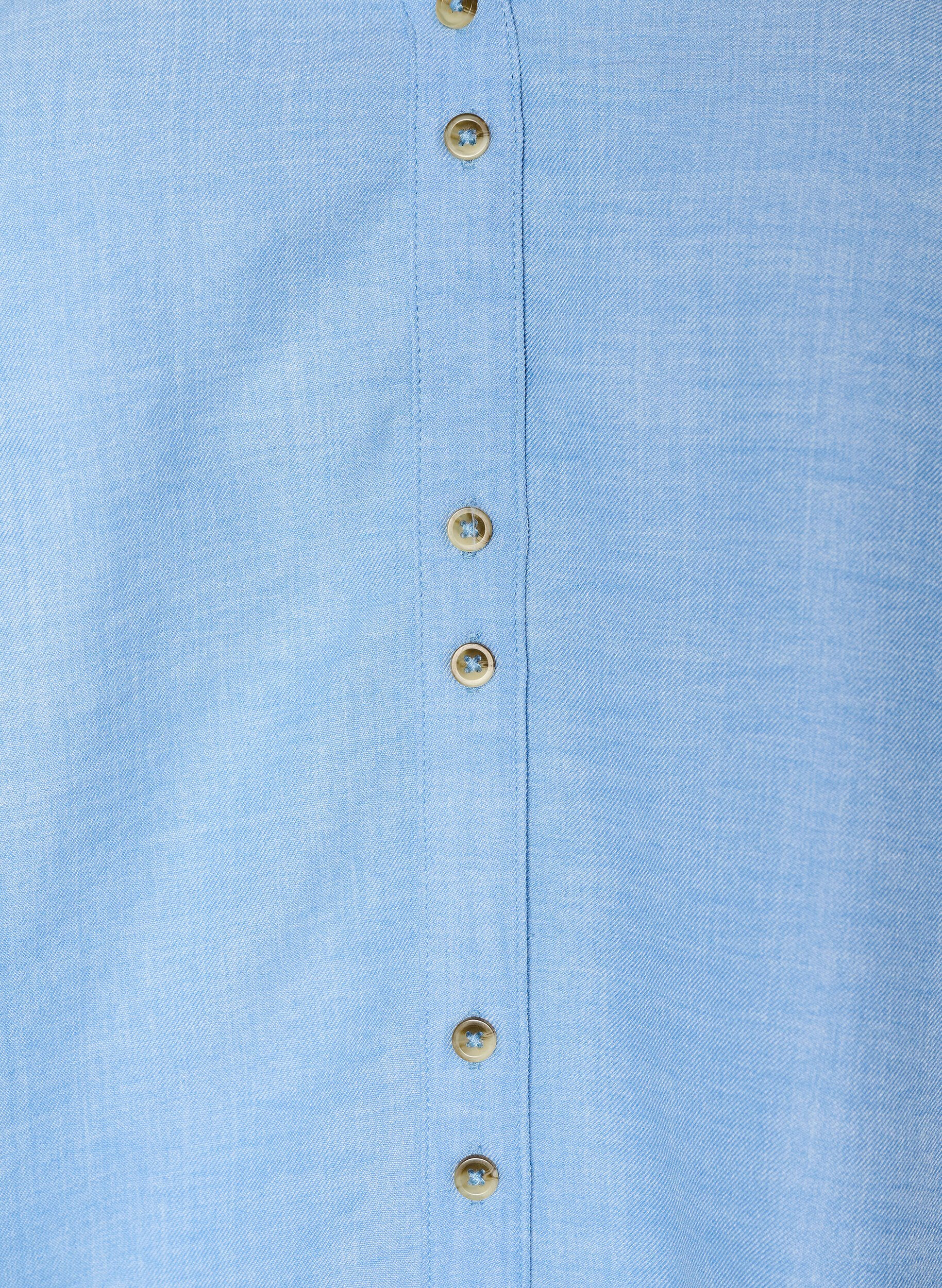 Zizzifashion V-neck shirt blouse with short sleeves, Light Blue, Packshot image number 2