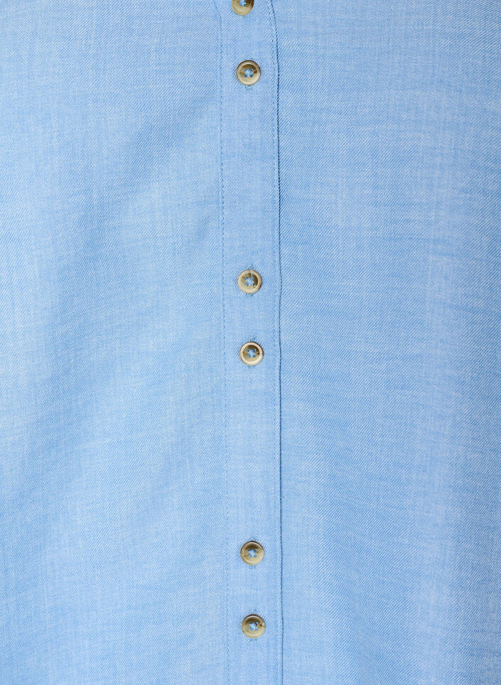 V-neck shirt blouse with short sleeves, Light Blue, Packshot image number 2