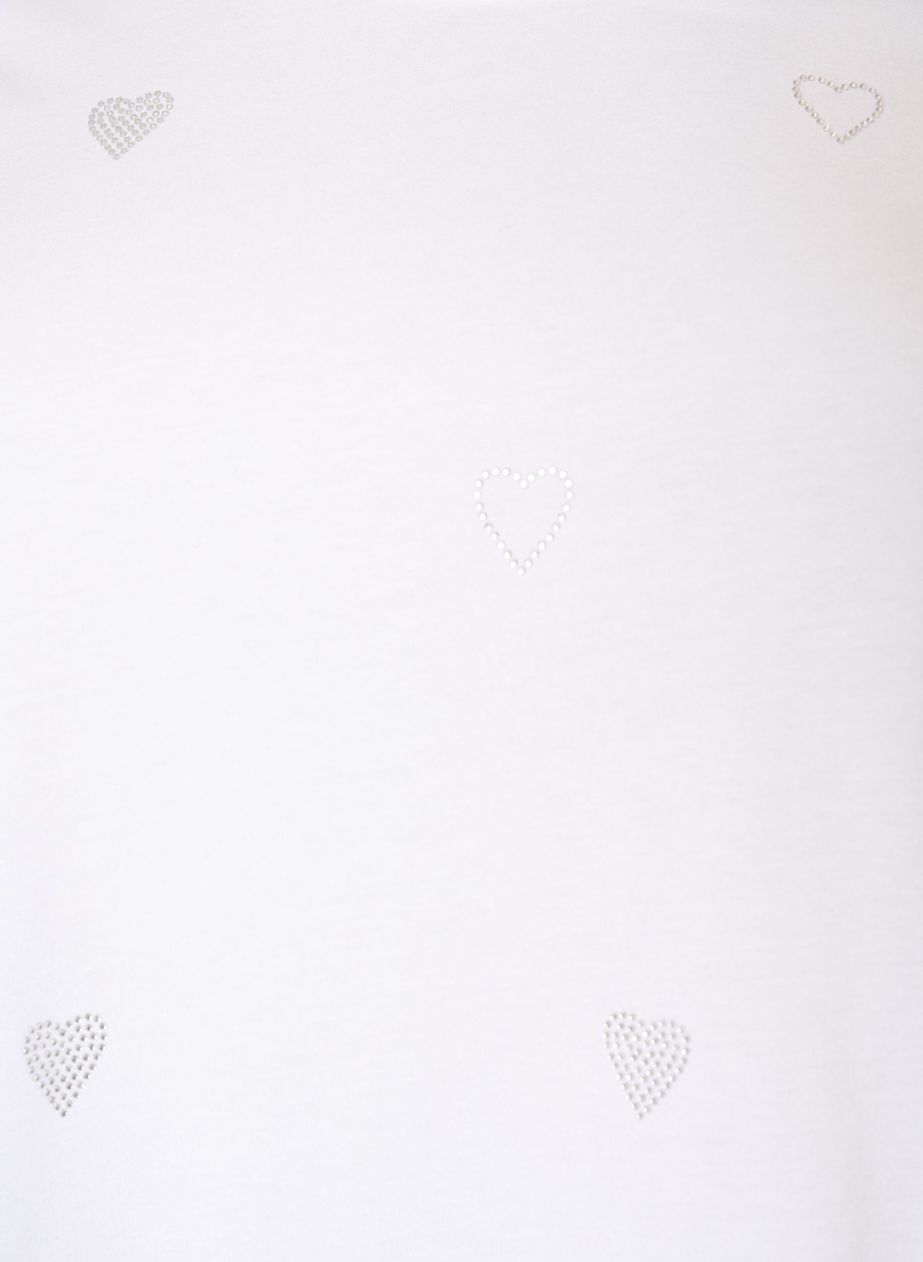 ZizzifashionOrganic cotton t-shirt with hearts, White, Packshot image number 2
