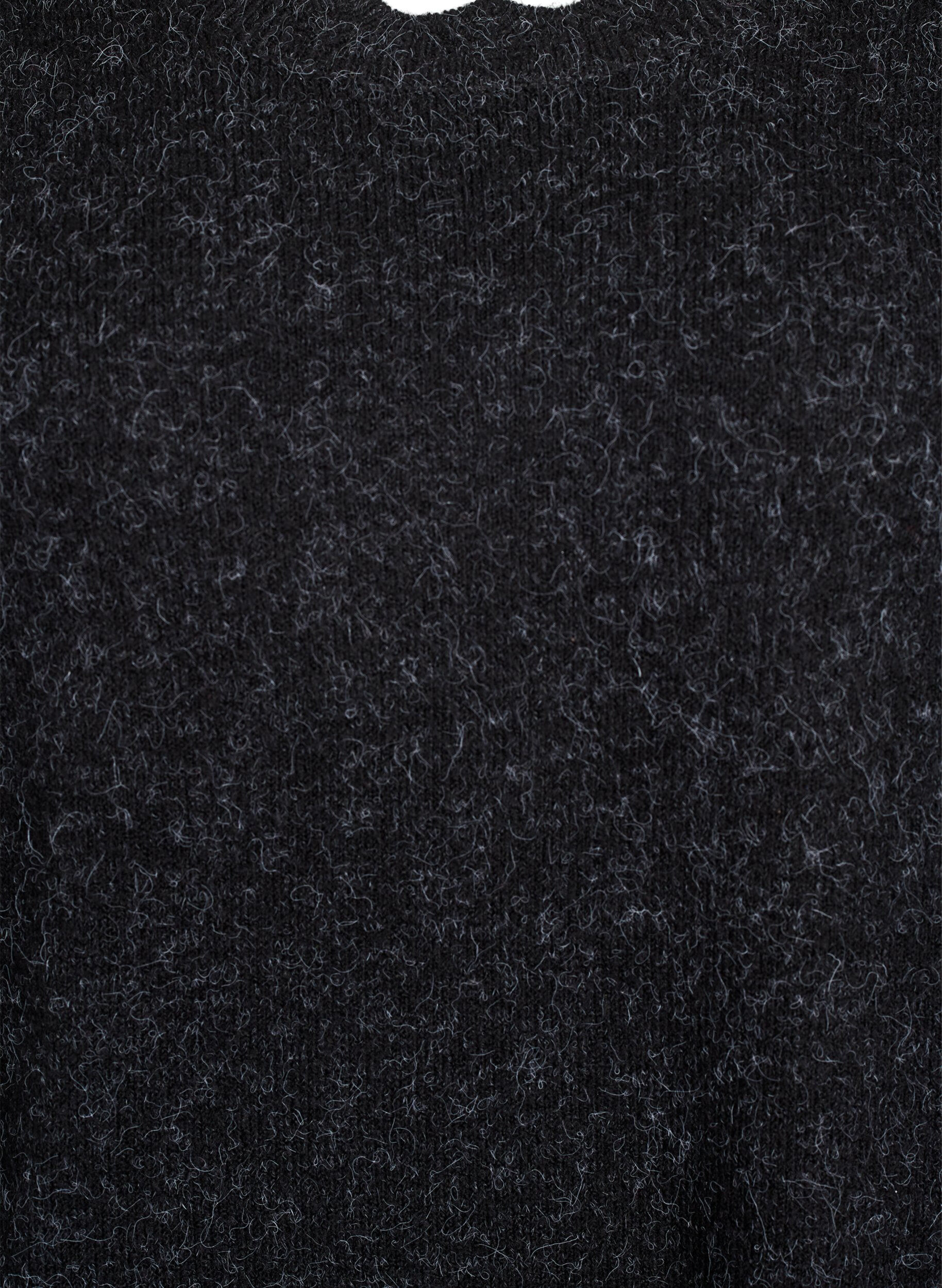 Zizzifashion Short knitted dress with wavy hem and slits, Dark Grey, Packshot image number 2