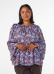 Floral blouse with ruffle sleeves, Brown, Model image number 0