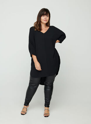 Tunic with 3/4 length sleeves, Black, Model image number 2