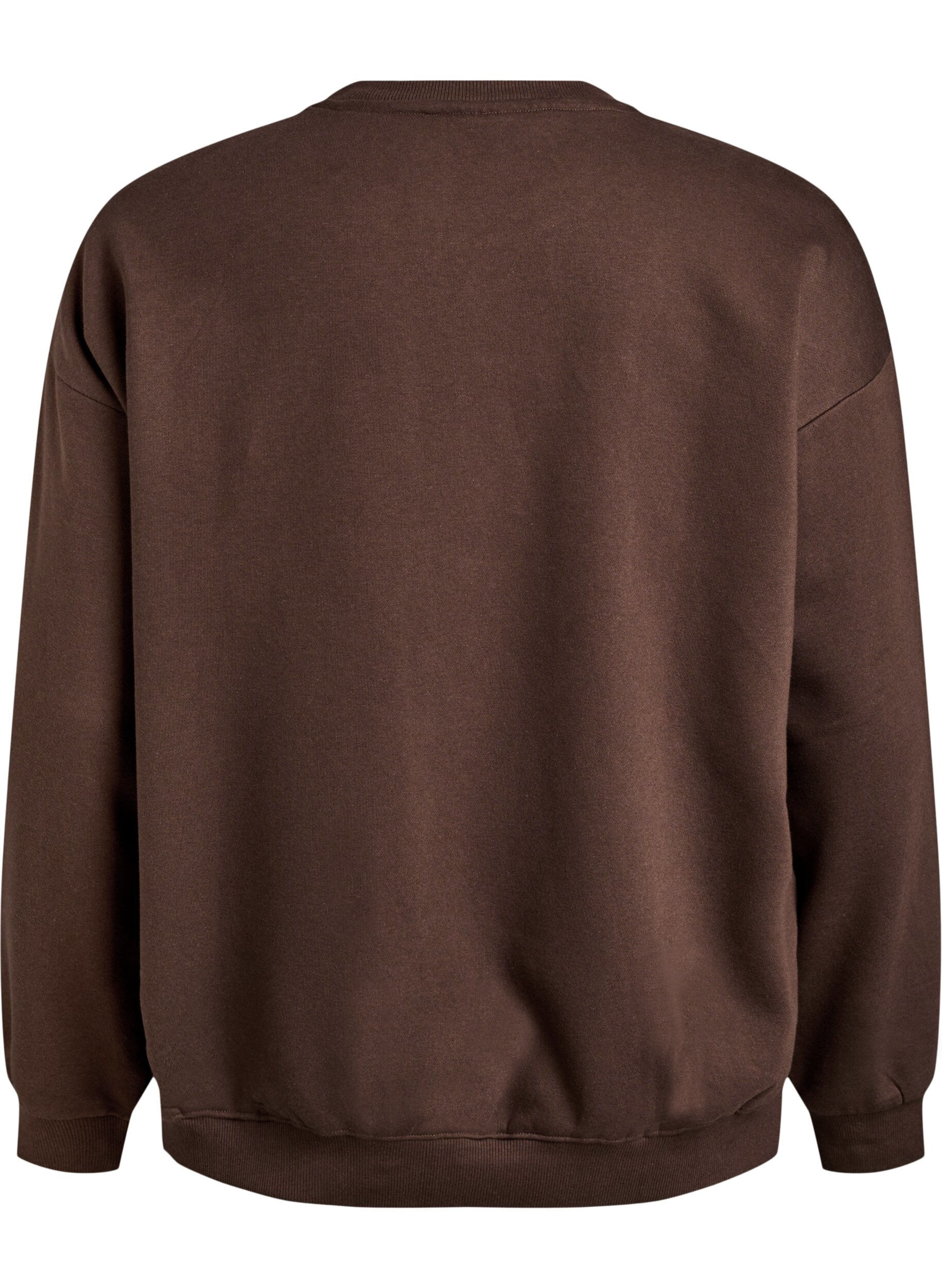 Zizzifashion Sweatshirt with motif, Brown, Packshot image number 1