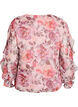 Floral blouse with a V-neck and ruffle sleeves, Rose, Packshot image number 1