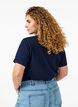Basic cotton T-shirt with round neck, Blue, Model image number 2