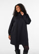 Sweatshirt dress with a high ribbed collar and zip, Black, Model image number 0