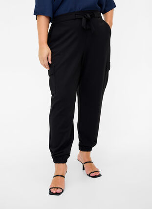 Cargo trousers with big pockets, Black, Model image number 2