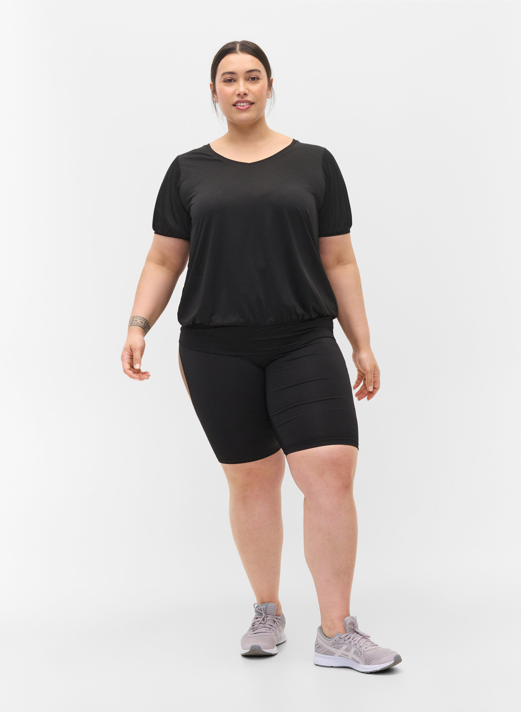 Zizzifashion Short-sleeved exercise top, Black, Model image number 2