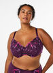 Padded bra with floral embroidery, Purple, Model image number 0