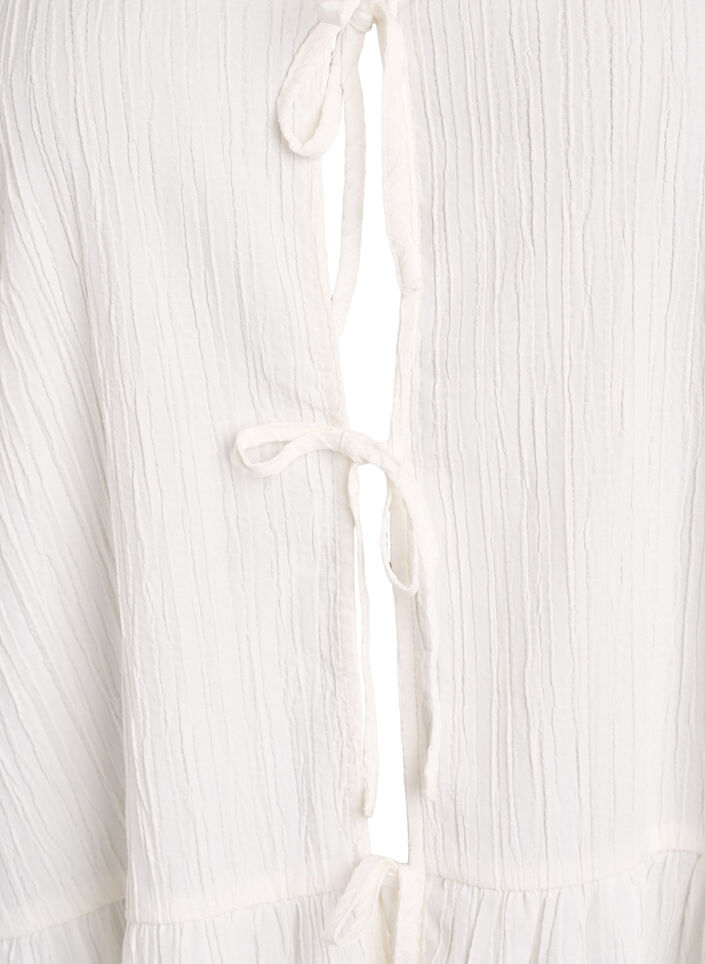 Sleeveless blouse with texture and a tie fastening, Vanilla, Packshot image number 2
