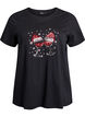 Christmas t-shirt in organic cotton, Black, Packshot image number 0