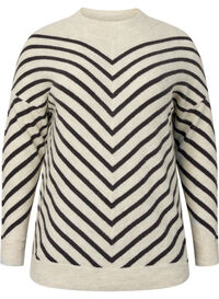 Knitted blouse with diagonal stripes