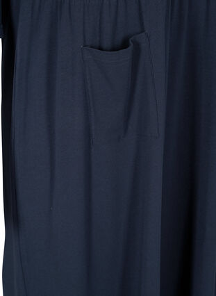 Midi dress in organic cotton with pockets, Navy Blazer, Packshot image number 3