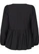 Blouse with pearl bows and long sleeves, Black, Packshot image number 1