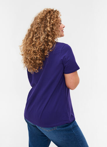 Basic t-shirt with v-neck, Parachute Purple, Model image number 1