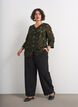 Blouse with frayed threads and texture, Green, Model image number 1