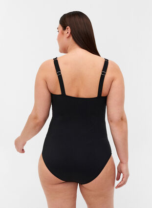 Swimsuit with V-neckline, Black, Model image number 1