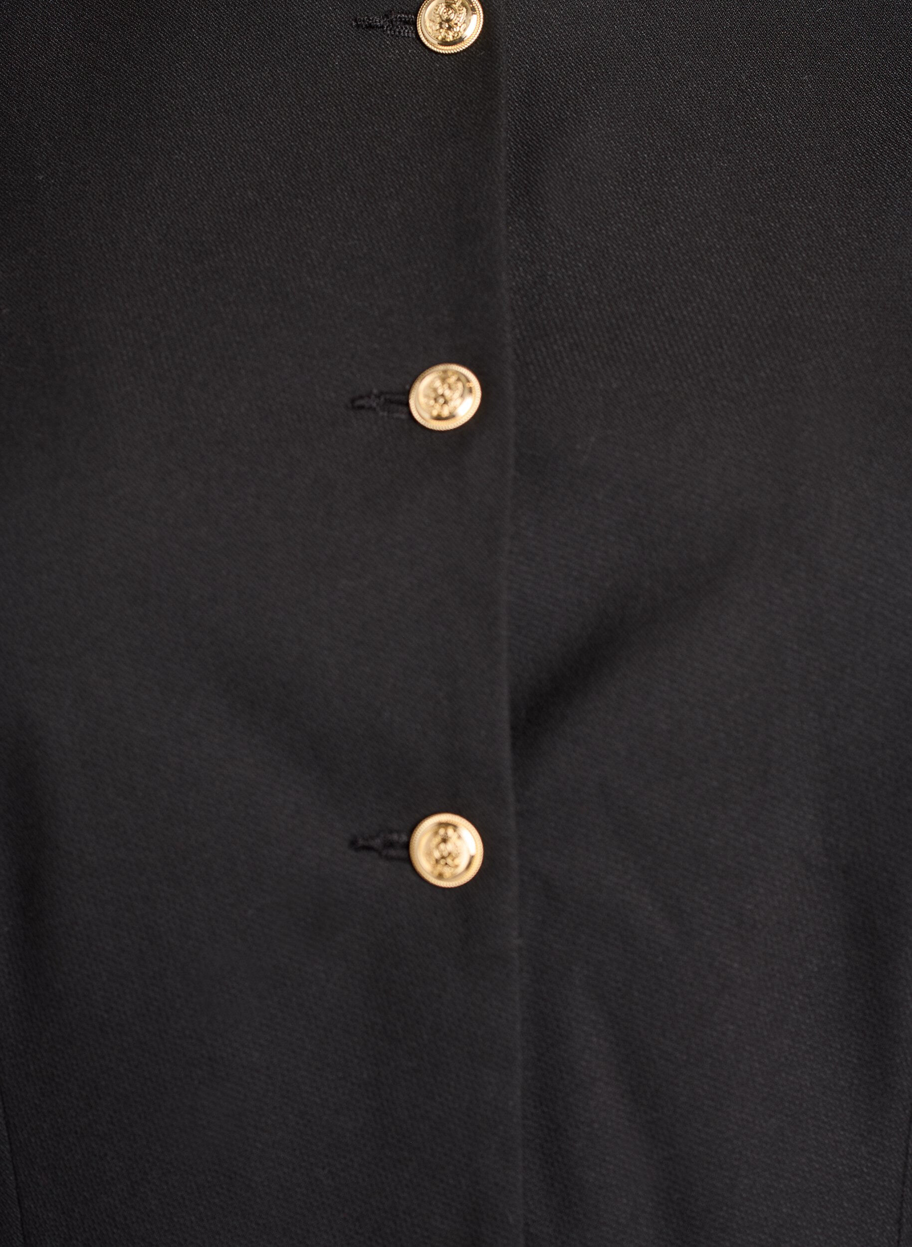 Zizzifashion Short jacket with gold-coloured buttons, Black, Packshot image number 2