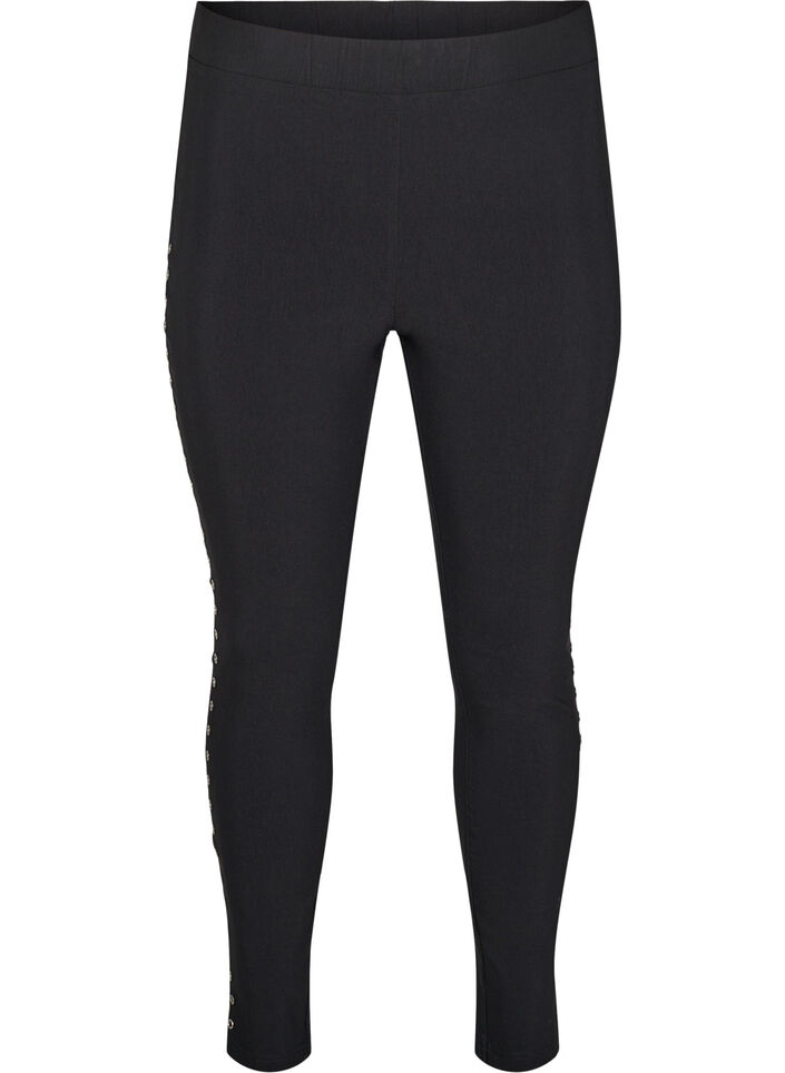 Leggings with eyelets, Black, Packshot image number 0