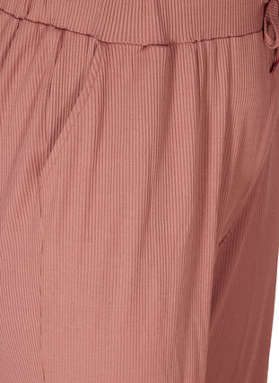 Loose culotte trousers in rib fabric, Old Rose, Packshot image number 3