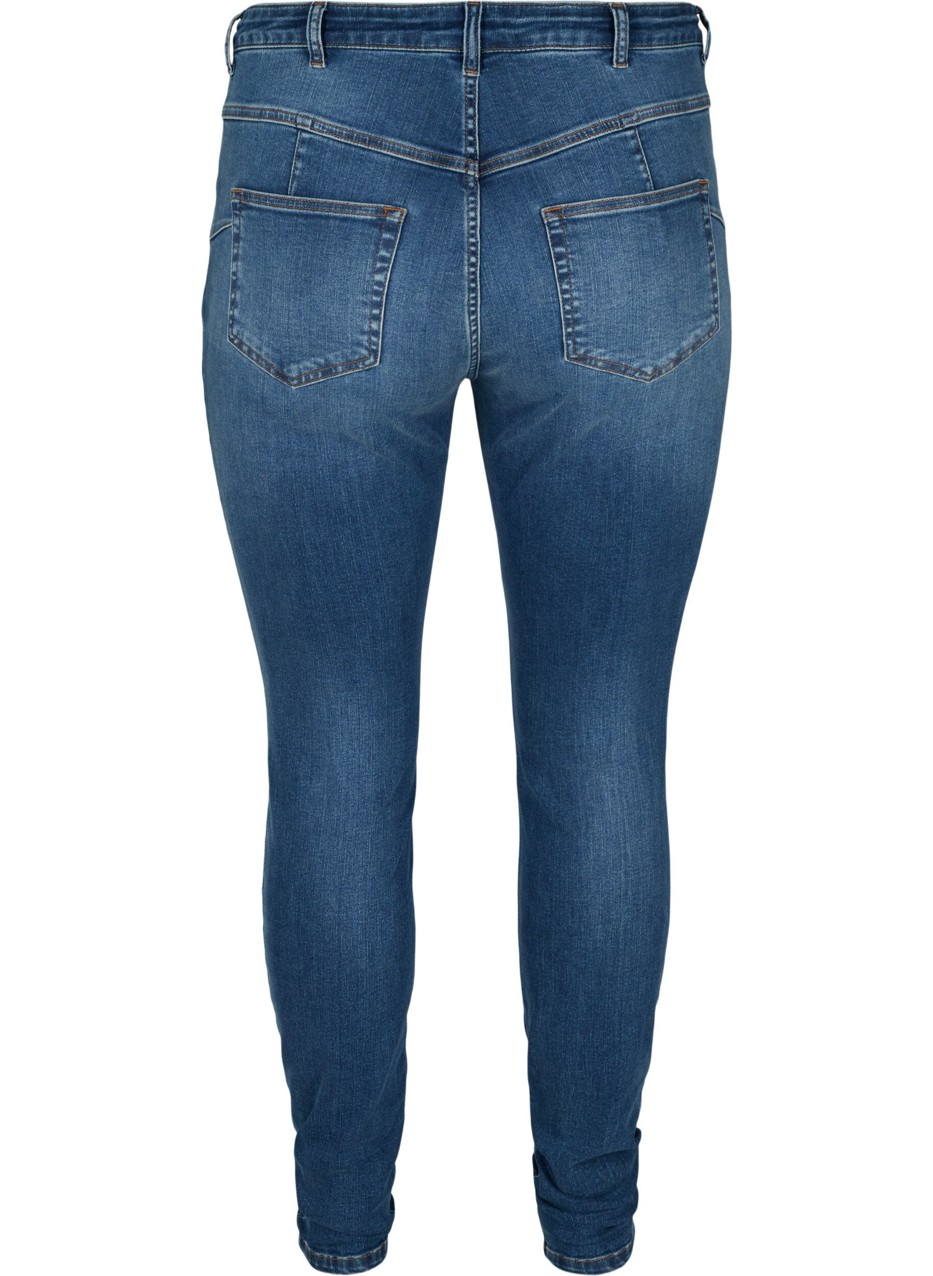 Zizzifashion High-waisted Amy jeans with push-up effect, Blue denim, Packshot image number 1