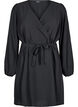 Short wrap dress with tie belt, Black, Packshot image number 0