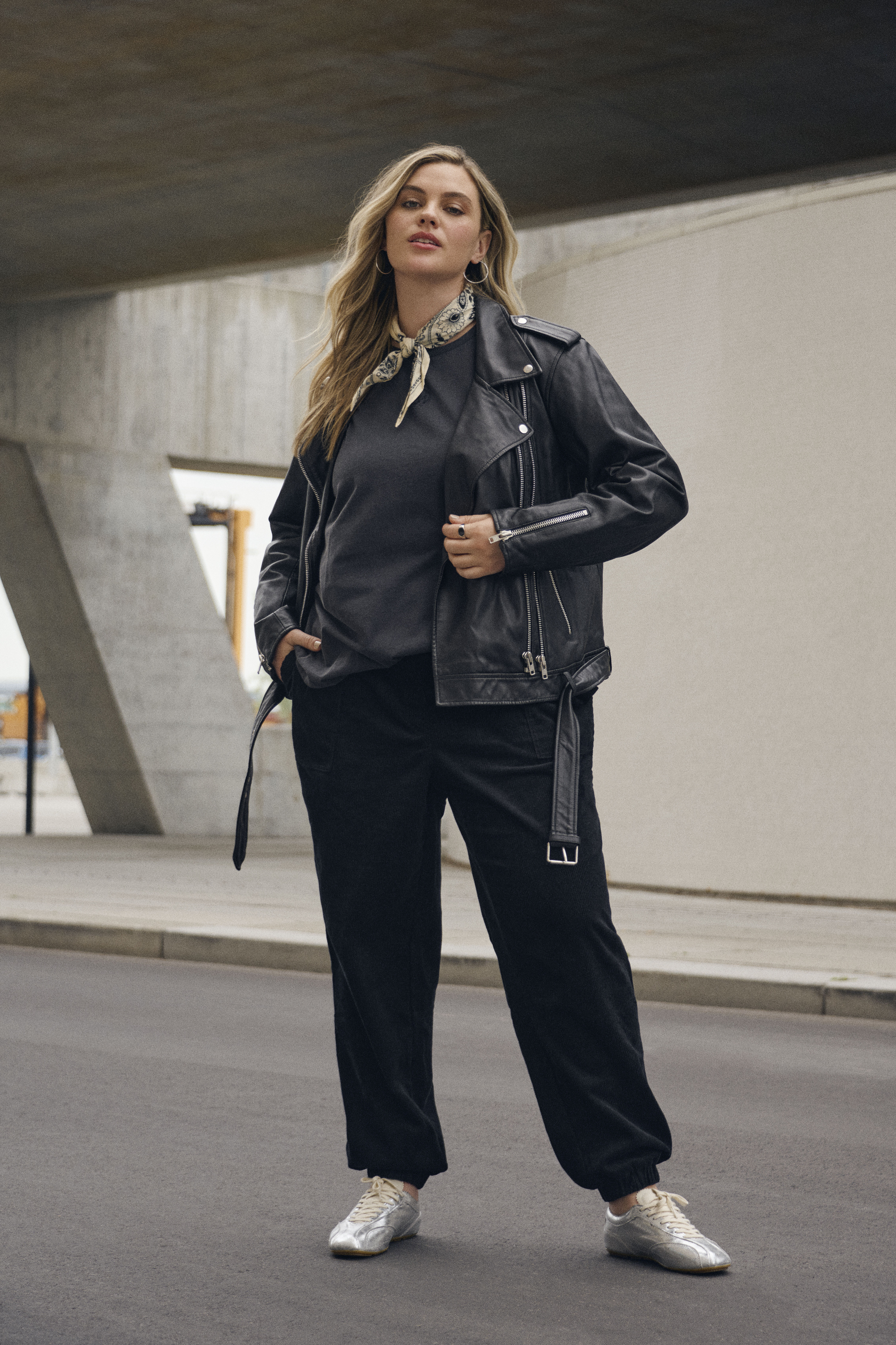 Zizzifashion Leather jacket, , Model