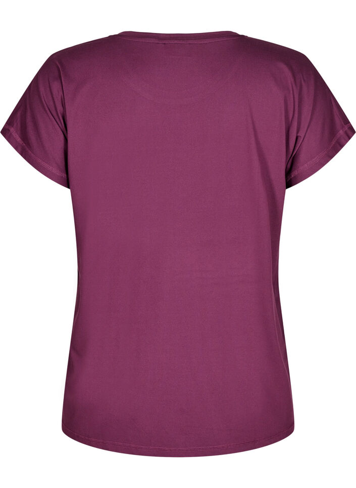 Solid-coloured workout T-shirt, Purple, Packshot image number 1